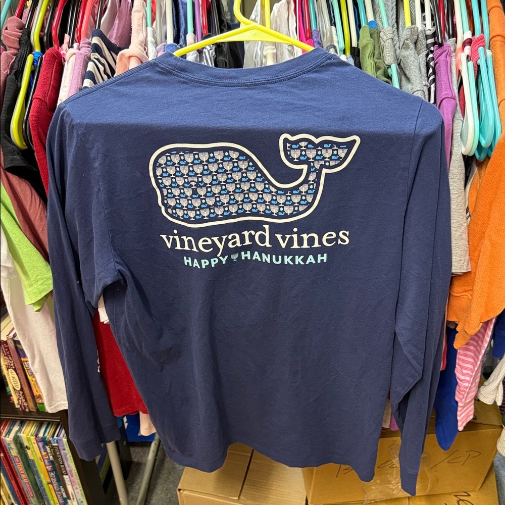Vineyard Vines Navy Whale Graphic Long Sleeve
